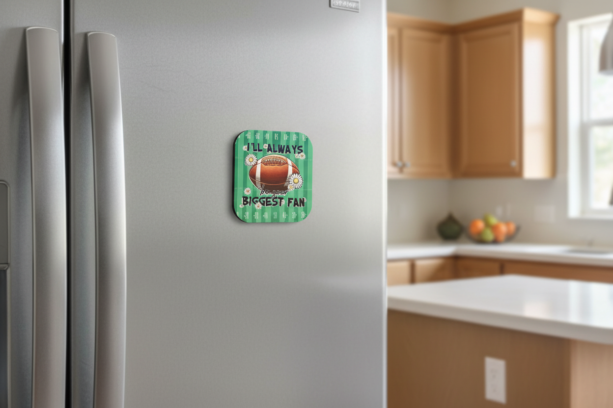 Square Magnets – Football Inspired  - Biggest Fan