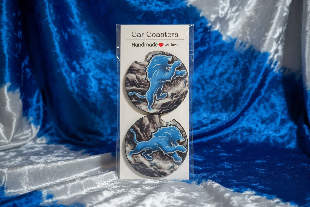 Detroit Lions - Hand Crafted Car Coasters