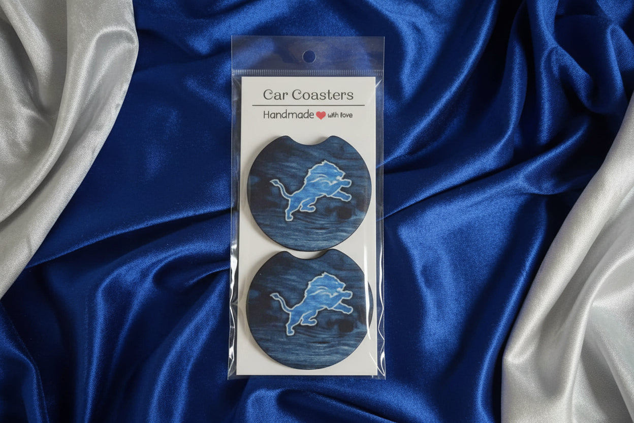 Detroit Lions - Hand Crafted Car Coasters