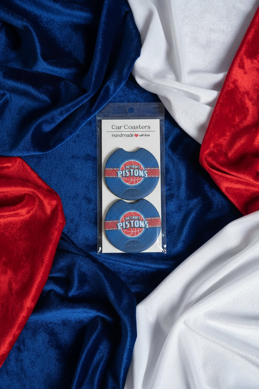Detroit Pistons - Hand Crafted Car Coasters