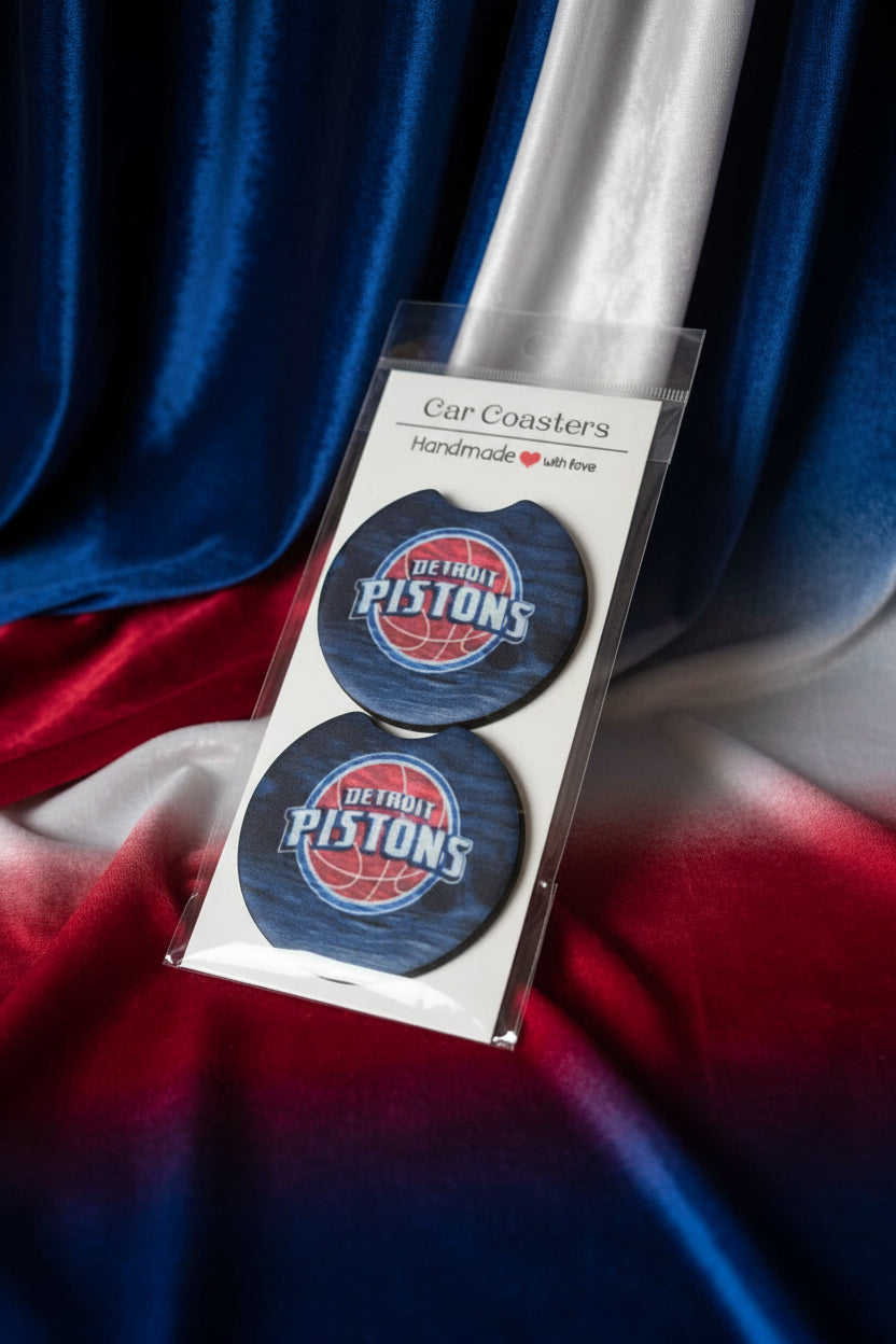 Detroit Pistons - Hand Crafted Car Coasters