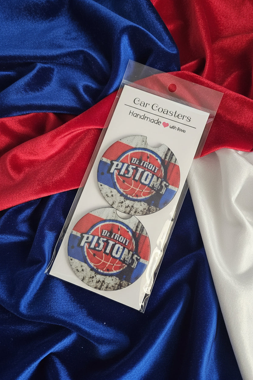 Detroit Pistons - Hand Crafted Car Coasters