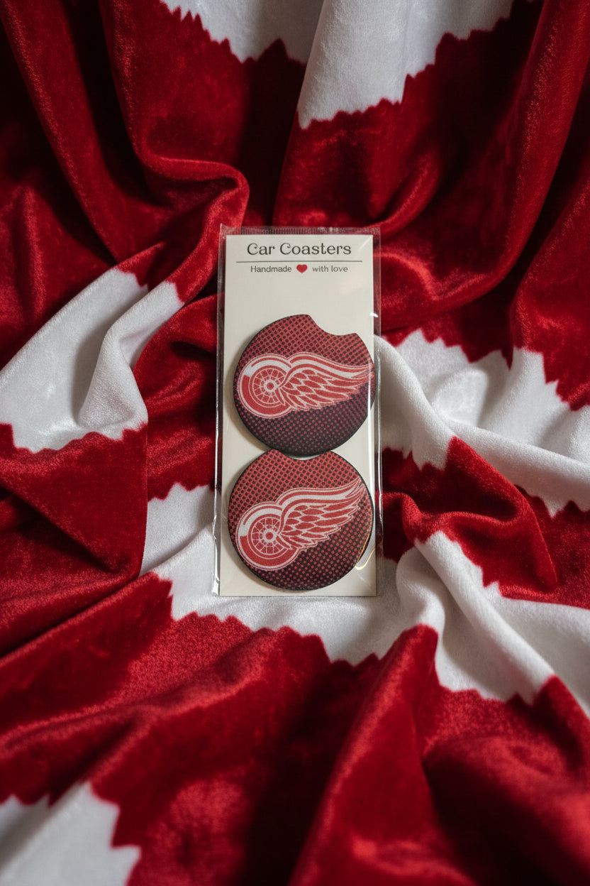 Detroit Red Wings - Hand Crafted Car Coasters