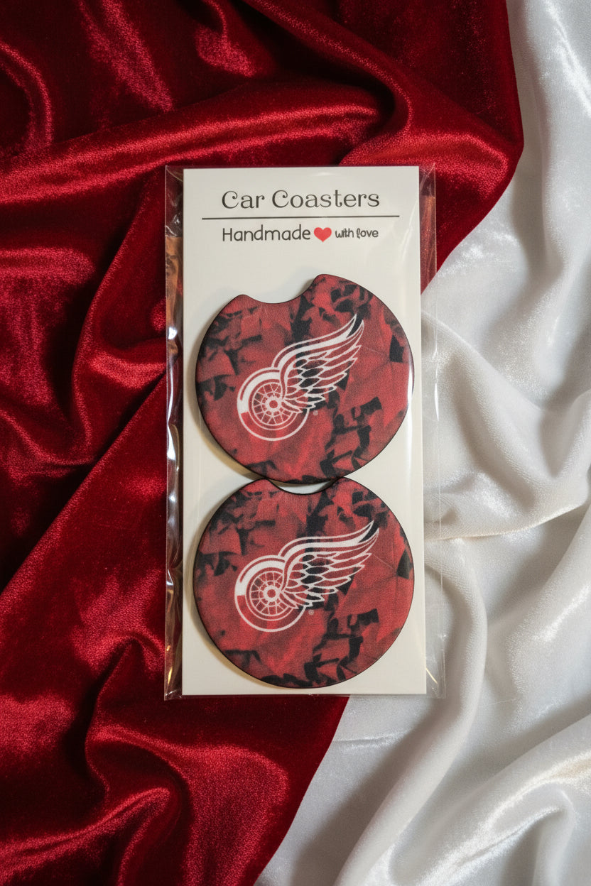 Detroit Red Wings - Hand Crafted Car Coasters