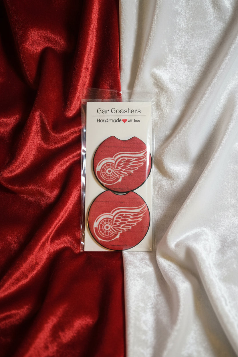 Detroit Red Wings - Hand Crafted Car Coasters