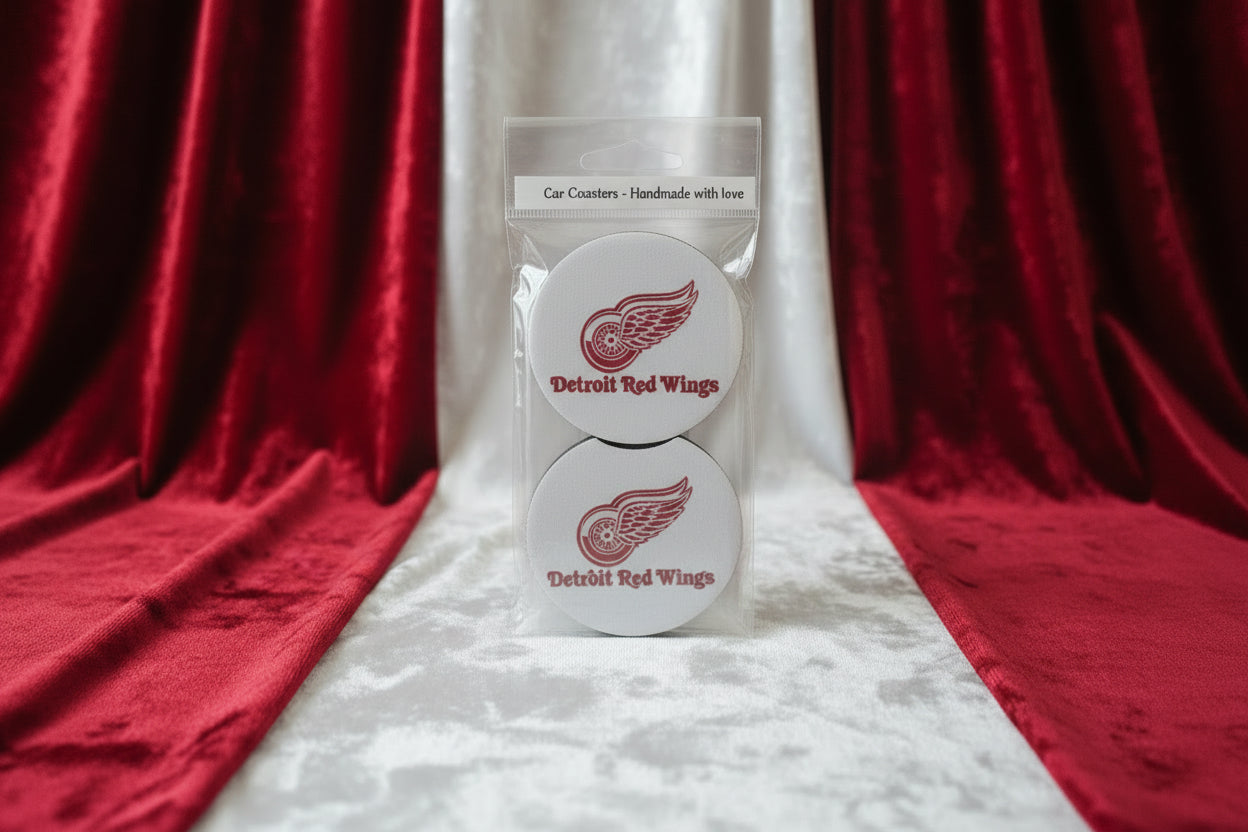 Detroit Red Wings - Hand Crafted Car Coasters