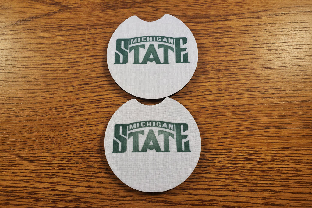 Car Coasters - Hand Crafted w/ Sports - Michigan College Themed