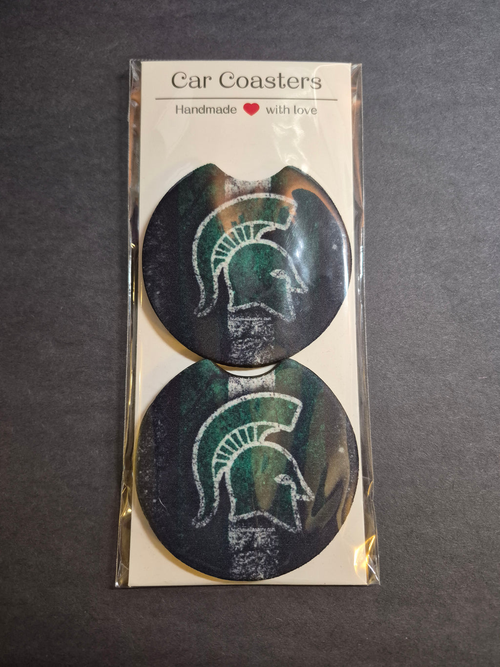 Car Coasters - Hand Crafted w/ Sports - Michigan College Themed - Dis Stressed