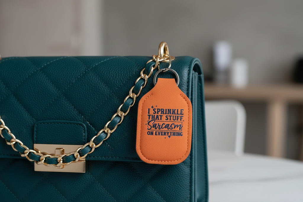 Key-Chain Holder - Hand Sanitizer - Sayings
