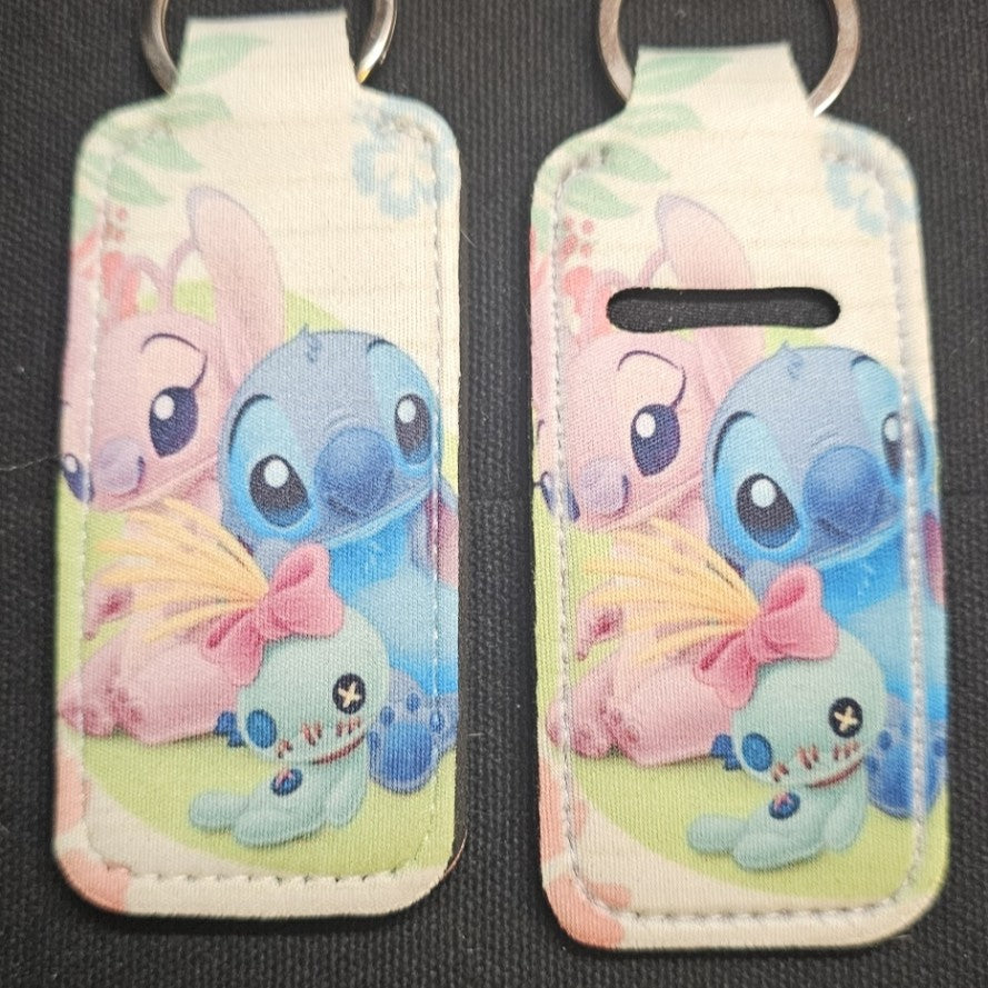 Key-Chain Holder - Chap-stick/Lipstick/Lighter - Stitch and Friends
