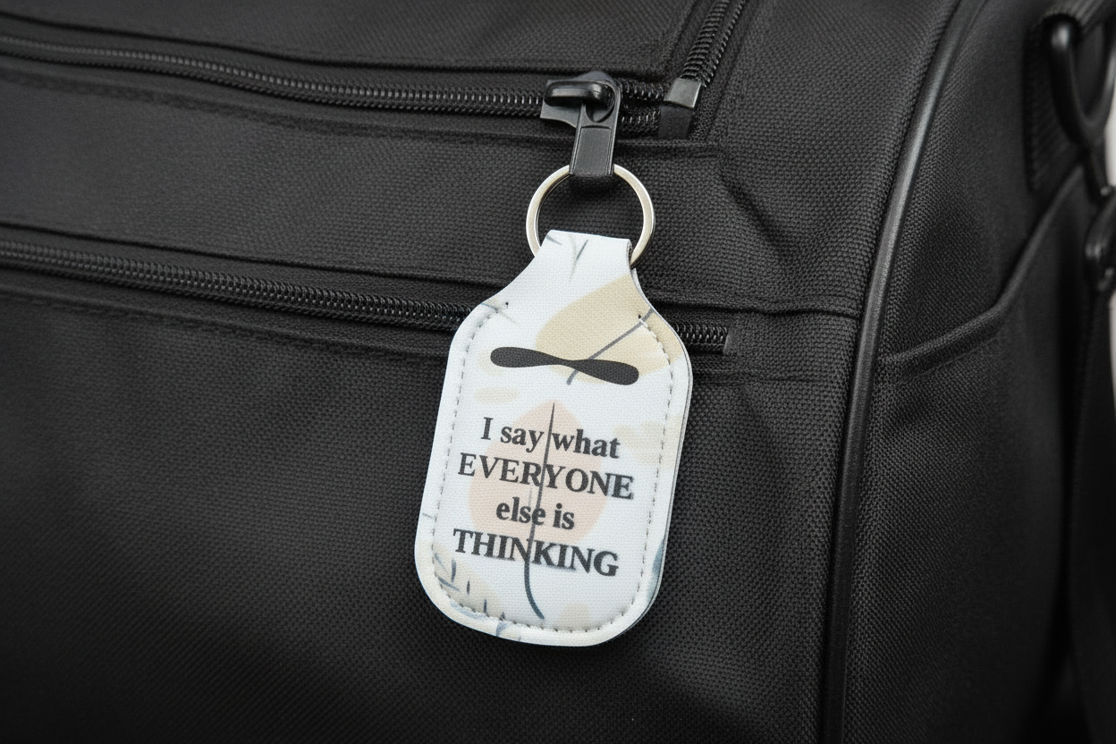 Key-Chain Holder - Hand Sanitizer - Sayings