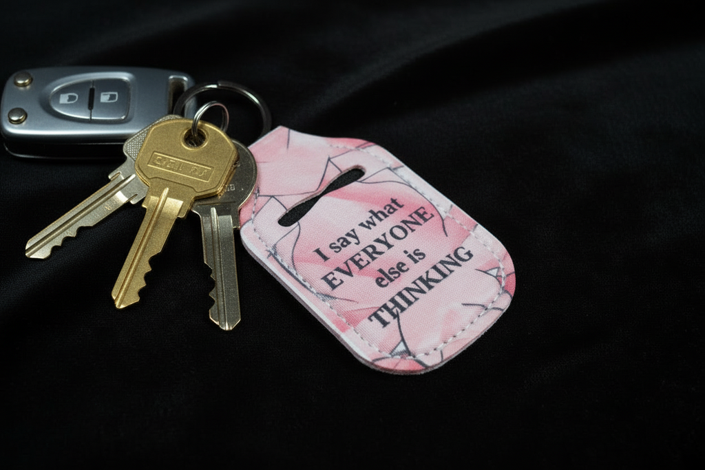Key-Chain Holder - Hand Sanitizer - Sayings