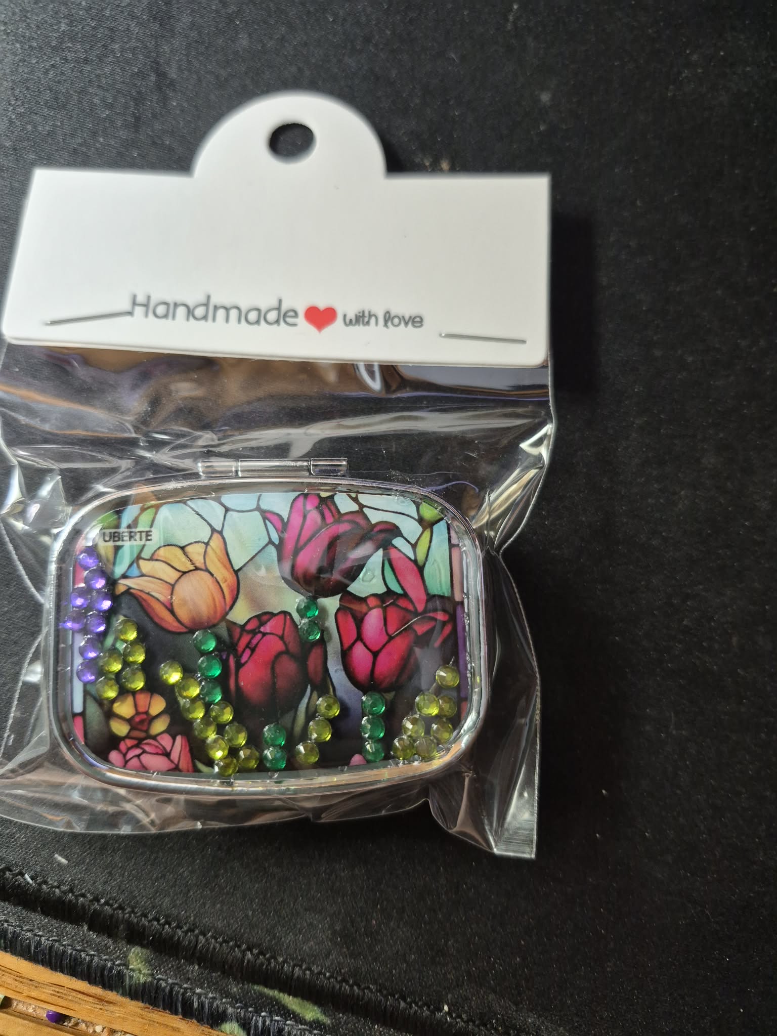Diamond Accent Pill Box - Tulip