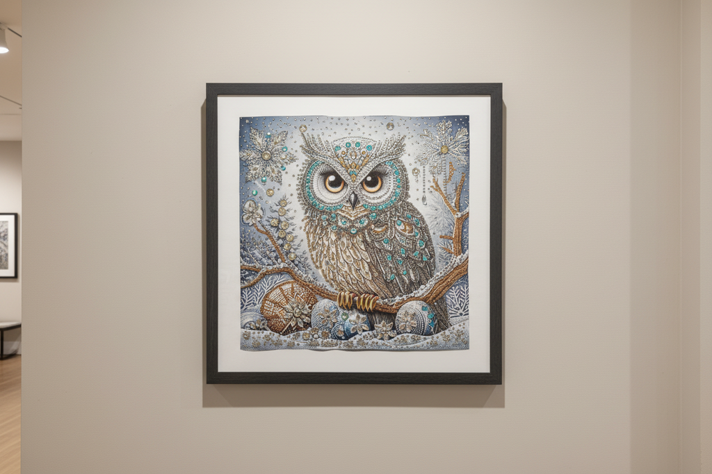 Diamond Art – Handcrafted, Framed & Ready to Hang (Owl)