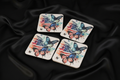 Square Sublimated Coaster Set – 4 Pack | Butterfly w/ American Flag
