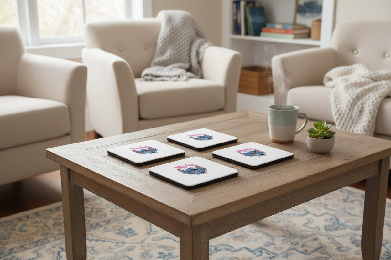 Square Sublimated Coaster Set – 4 Pack | Hello
