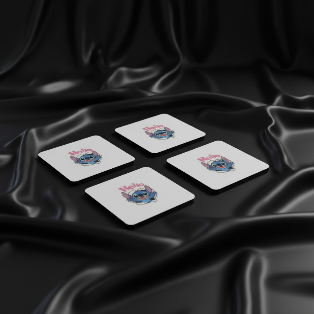 Square Sublimated Coaster Set – 4 Pack | Hello