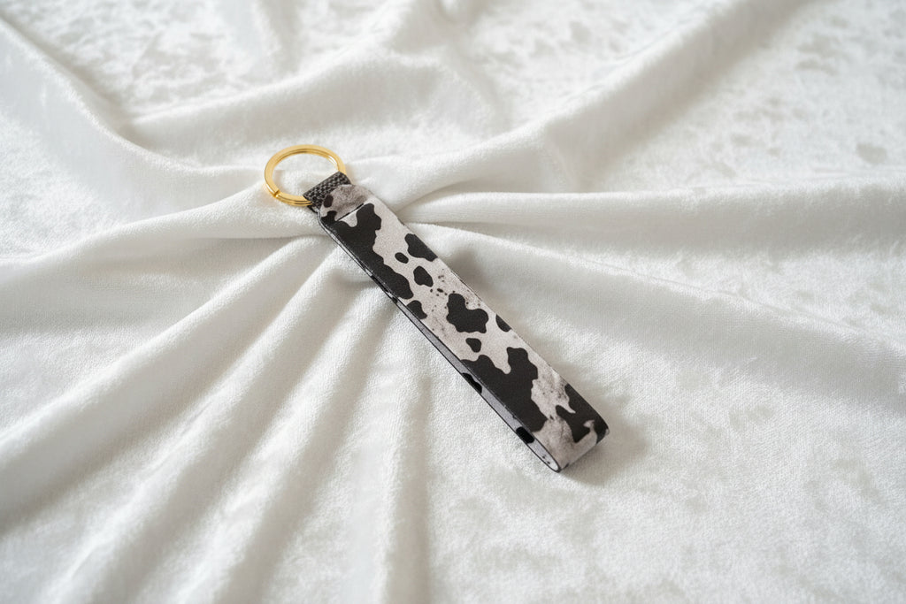 Handcrafted Sublimated Lanyards  - Cow Black
