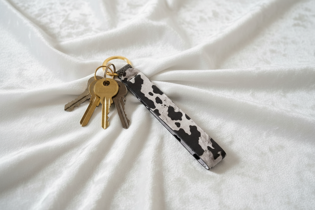 Handcrafted Sublimated Lanyards  - Cow Black
