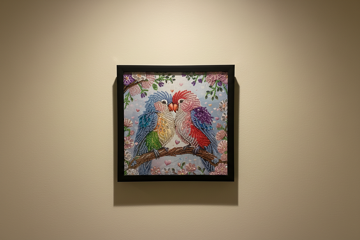Diamond Art – Handcrafted, Framed & Ready to Hang (Birds)