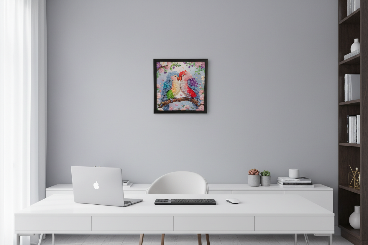 Diamond Art – Handcrafted, Framed & Ready to Hang (Birds)
