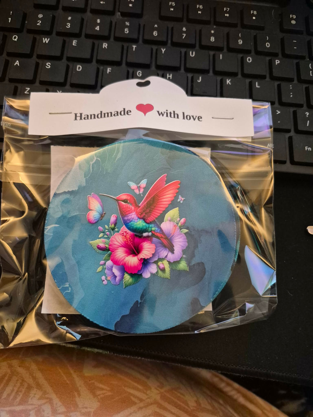 Round Sublimated Coaster Set – 4 Pack | Humming Bird - 01