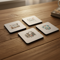Square Sublimated Coaster Set – 4 Pack | Dad