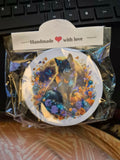 Round Sublimated Coaster Set – 4 Pack | Fall Dogs w/ Pumpkins
