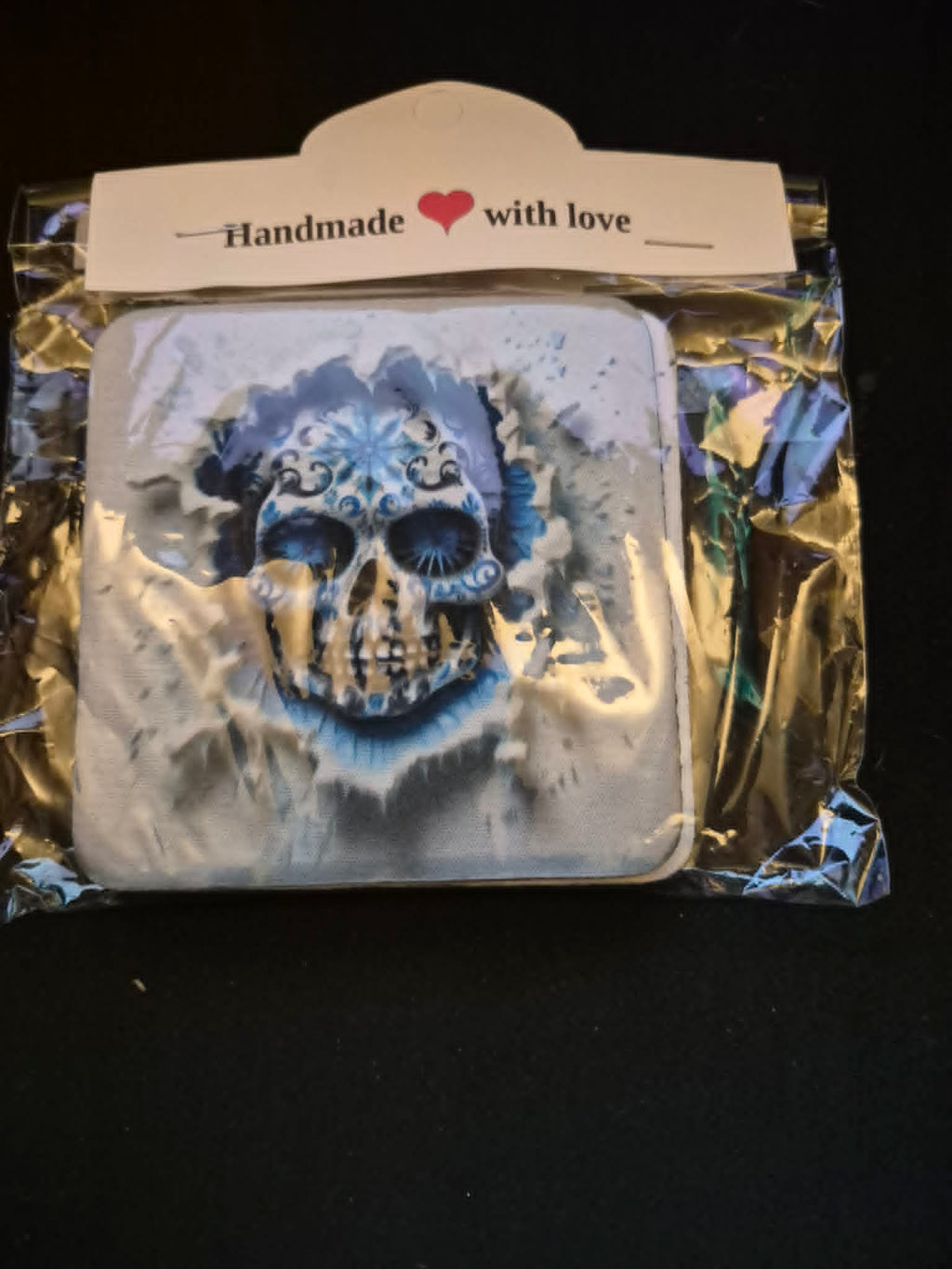 Square Sublimated Coaster Set – 4 Pack | Skull