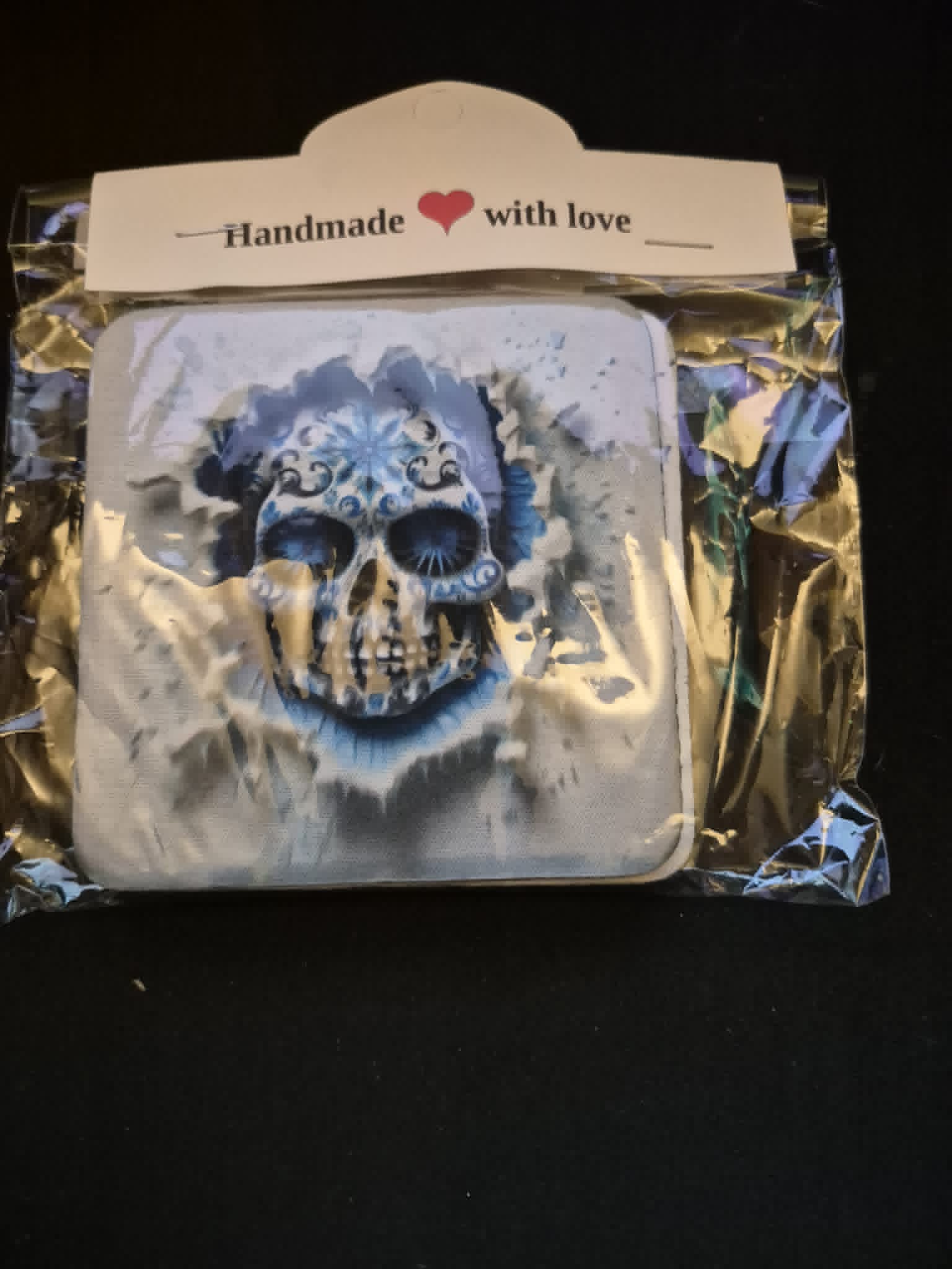 Square Sublimated Coaster Set – 4 Pack | Skull