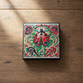 Keepsake Box - Flax Leather - Lady Bug