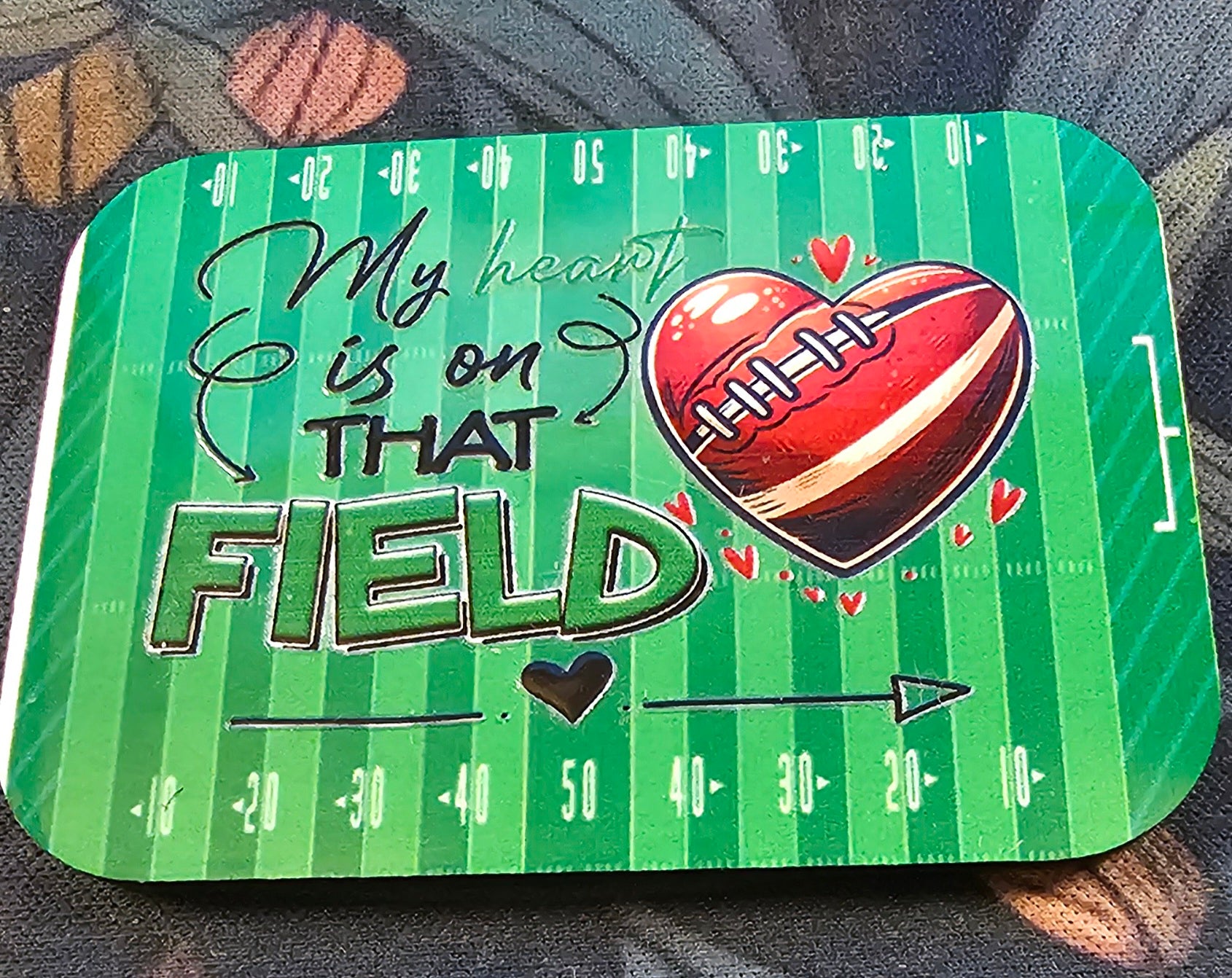 Rectangle Magnets – Sports Inspired -Heart on The Field