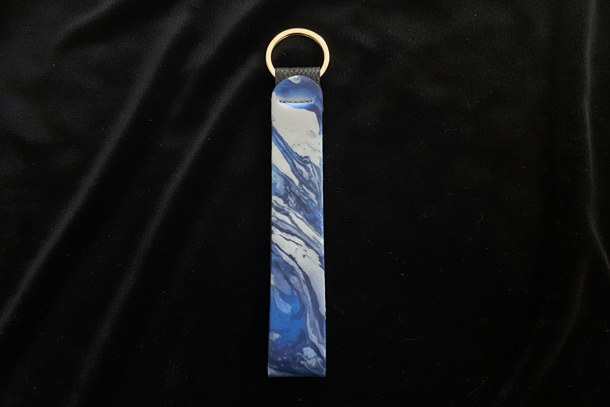 Handcrafted Sublimated Lanyards  - Marble - Blue