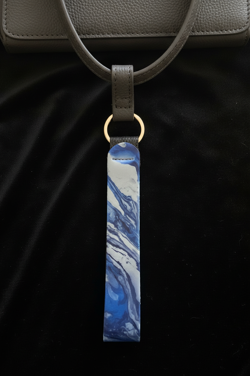 Handcrafted Sublimated Lanyards  - Marble - Blue
