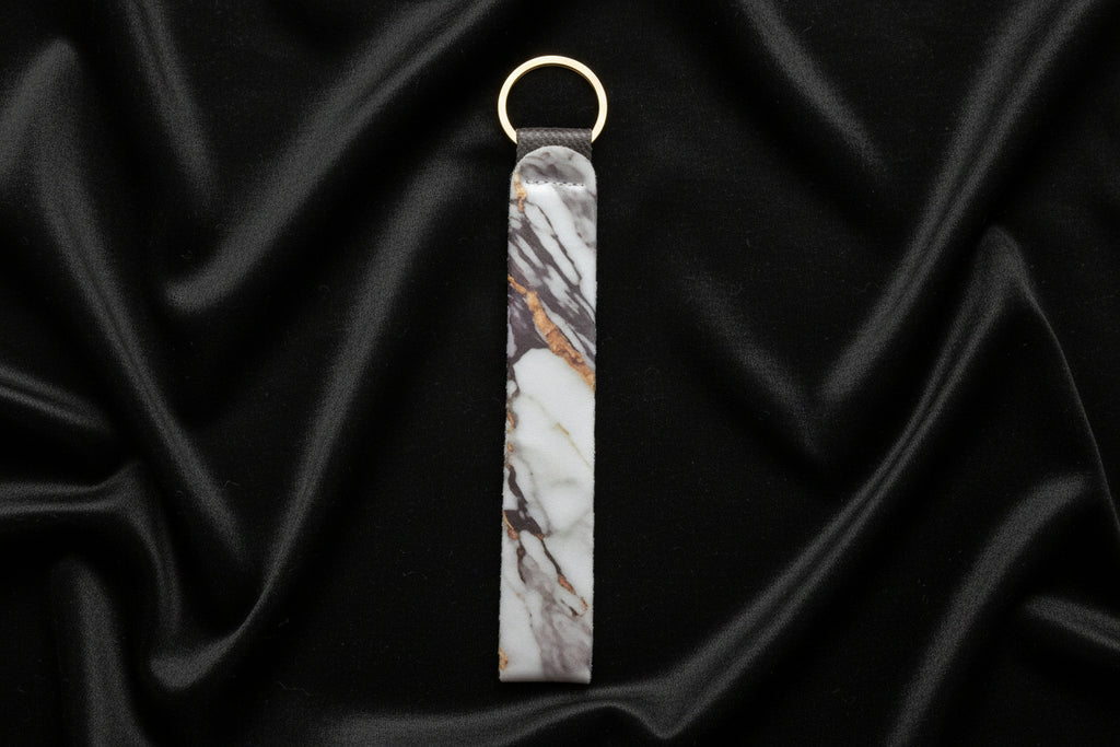 Handcrafted Sublimated Lanyards  - Marble - White